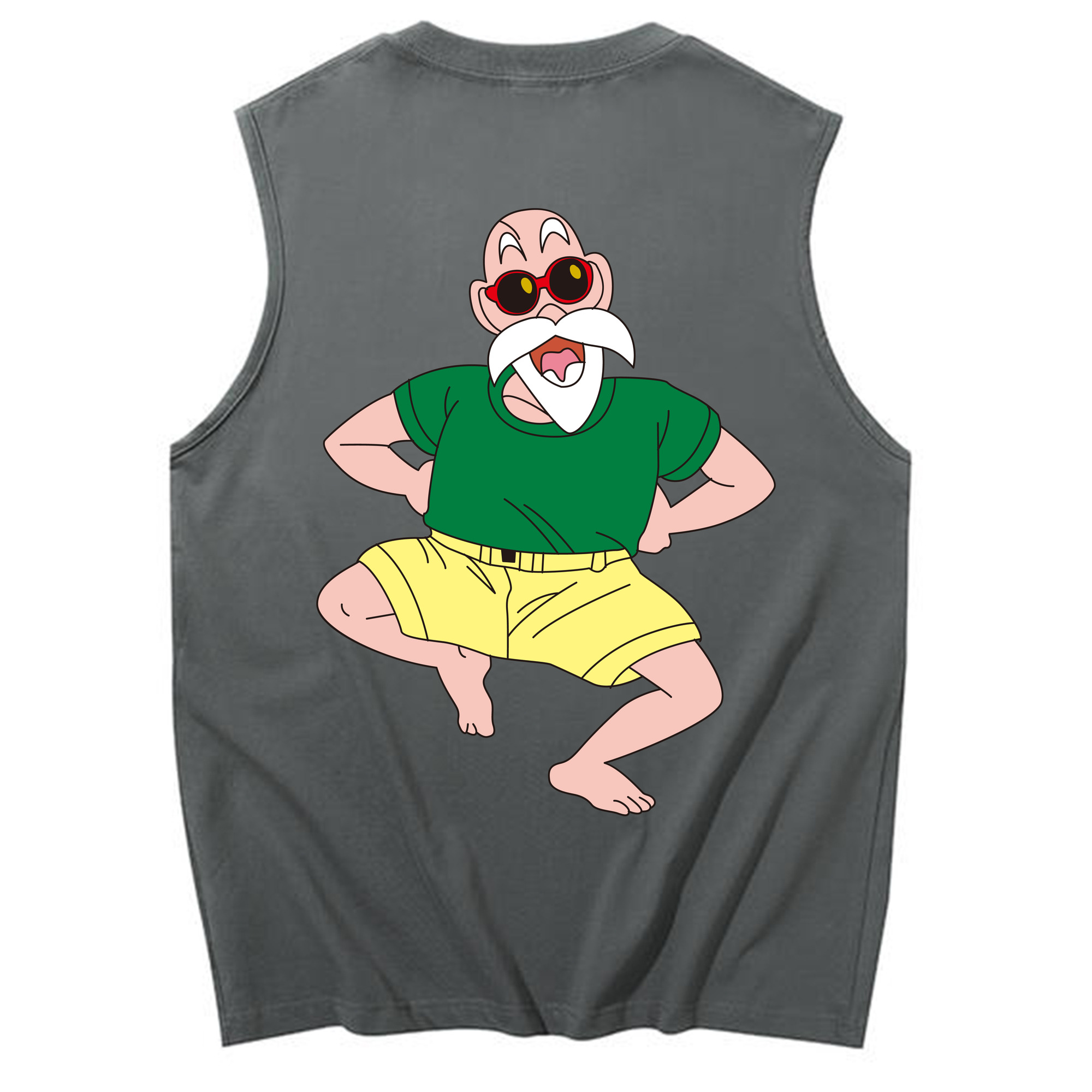 （画像用） ドラゴンボール 亀仙人（かめせんにん） DRAGON BALL Master Roshi Kame Sennin コットン100％タンクトップ（背面プリント）